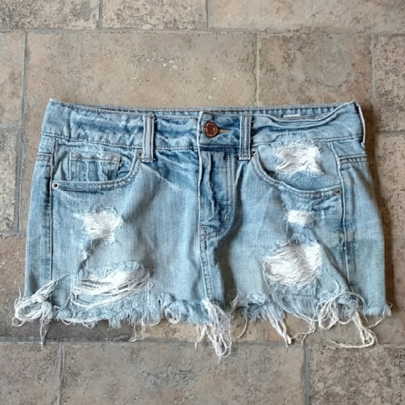 American Eagle Outfitters Dresses & Skirts - American Eagle destroyed denim mini skirt
